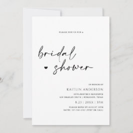 Minimalistische moderne handgeschreven bruidsuitno kaart