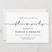 Minimalistische moderne handgeschreven bruiloft na kaart (Voorkant)