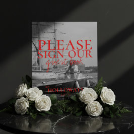 Minimalistische moderne handgeschreven gastenboek acryl bord