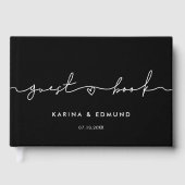 Minimalistische moderne handgeschreven kalligrafie gastenboek (Voorkant)