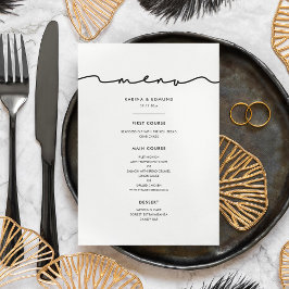 Minimalistische moderne handgeschreven kalligrafie menu