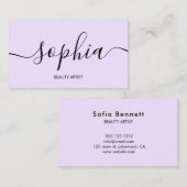 Minimalistische moderne handgeschreven kalligrafie visitekaartje (Voorkant / Achterkant)