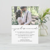 Minimalistische moderne handgeschreven trouwkaart kaart (Staand voorkant)