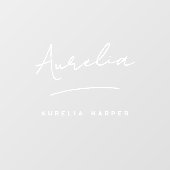 Minimalistische moderne handtekeningnaam voor klei raamsticker (Vel)