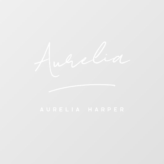 Minimalistische moderne handtekeningnaam voor klei raamsticker (Vel)