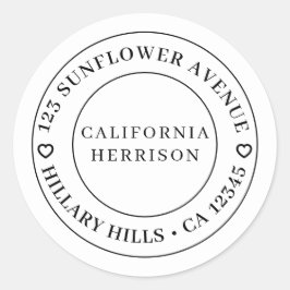 Minimalistische moderne hart randontwerp ronde sticker