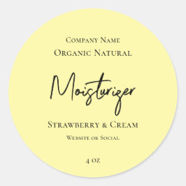 Minimalistische moderne huidverzorging geel Produc Ronde Sticker