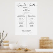 Minimalistische moderne huwelijksfeest welkomstbor poster (Keuken)