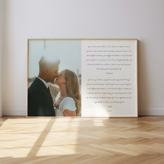 Minimalistische Moderne Huwelijksgeloften Script F Poster