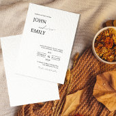 Minimalistische moderne huwelijksuitnodiging | ele kaart