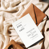 Minimalistische moderne huwelijksuitnodiging | ele kaart