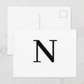 Minimalistische moderne initiaalletterontwerp briefkaart (Voorkant / Achterkant)