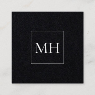 Minimalistische moderne Initialen Monogram Black K Vierkante Visitekaartje
