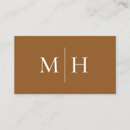 Minimalistische moderne Initialen Monogram Brown Visitekaartje