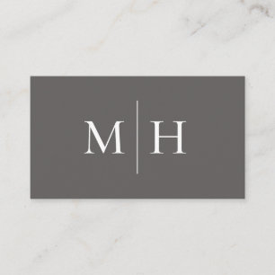 Minimalistische moderne Initialen Monogram grijs Visitekaartje