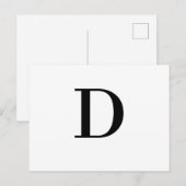 Minimalistische moderne initiële letterontwerp briefkaart (Voorkant / Achterkant)