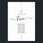 Minimalistische moderne inline monogram bruiloft kaart<br><div class="desc">Een minimalistisch modern inline monogram bruiloft ontwerp. Een eenvoudig inline monogram dat uw initialen gebruikt om een elegant klassiek monogram te creëer. Een charmant zwart-wit modern trouwontwerp met stijlvolle scripttypografie. Een elegante inline thema bruiloft tafel nummer met moderne elementen. Overeenkomende bruidsartikelen en andere bruidsuitnodigingsformaten zijn ook beschikbaar. Pas het aantal...</div>