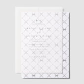 Minimalistische moderne inline monogram bruiloft vellum uitnodigingen (Offset (Uitnodiging))