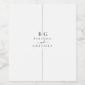 Minimalistische moderne inline monogram bruiloft wijn etiket (Enkel label)