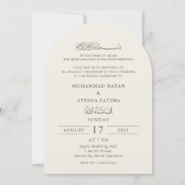 Minimalistische moderne islamitische Nikkah islami Kaart