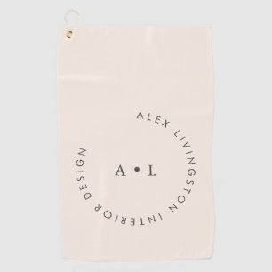 Minimalistische moderne ivoorkleurige crèmekleurig golfhanddoek