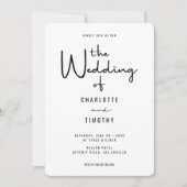 Minimalistische moderne kalligrafie All-in-One Wed Kaart (Voorkant)