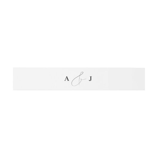 Minimalistische moderne kalligrafie Ampersand Mono Uitnodigingen Wikkel (Vlak)