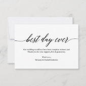 Minimalistische moderne kalligrafie beste dag brui bedankkaart (Voorkant)