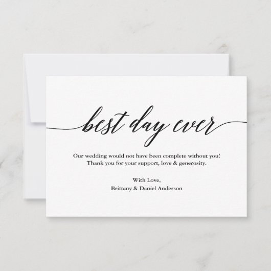 Minimalistische moderne kalligrafie beste dag brui bedankkaart (Voorkant)