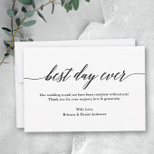 Minimalistische moderne kalligrafie beste dag brui bedankkaart