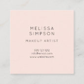 Minimalistische moderne kalligrafie Blush Pink Vierkante Visitekaartje (Achterkant)