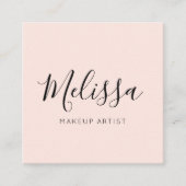 Minimalistische moderne kalligrafie Blush Pink Vierkante Visitekaartje (Voorkant)