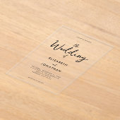 Minimalistische moderne kalligrafie bruiloft acryl uitnodigingen (Laagn)