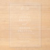 Minimalistische moderne kalligrafie bruiloft acryl uitnodigingen (Voorkant)