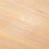 Minimalistische moderne kalligrafie bruiloft acryl uitnodigingen (Laagn)