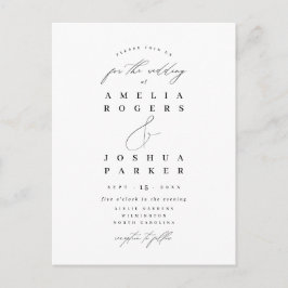 Minimalistische moderne kalligrafie bruiloft briefkaart