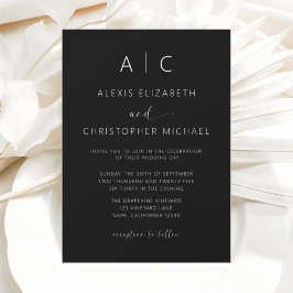 Minimalistische moderne kalligrafie bruiloft kaart