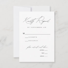 Minimalistische moderne kalligrafie bruiloft menu 