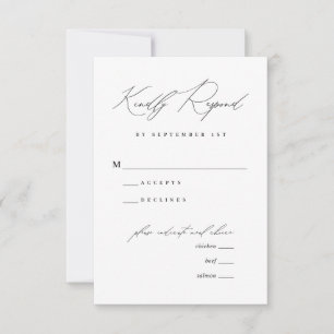 Minimalistische moderne kalligrafie bruiloft menu 