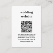 Minimalistische moderne kalligrafie bruiloft QR co Informatiekaartje (Voorkant)