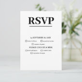 Minimalistische moderne kalligrafie bruiloft RSVP kaartje (Staand voorkant)