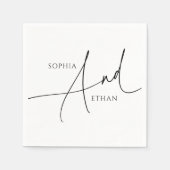 Minimalistische moderne kalligrafie bruiloft servet (Voorkant)