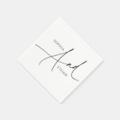 Minimalistische moderne kalligrafie bruiloft servet (Hoek)