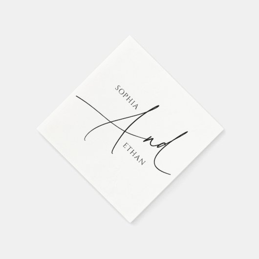 Minimalistische moderne kalligrafie bruiloft servet (Hoek)