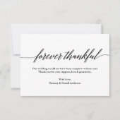 Minimalistische moderne kalligrafie bruiloft voor  bedankkaart (Voorkant)