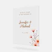 Minimalistische moderne kalligrafie bruiloft welko acryl bord (Hoek)