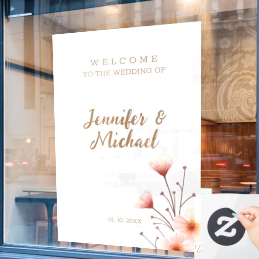 Minimalistische moderne kalligrafie bruiloft welko raamsticker (Cafe Raam)