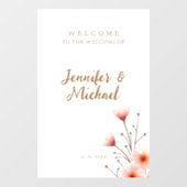 Minimalistische moderne kalligrafie bruiloft welko raamsticker (Vel)