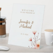 Minimalistische moderne kalligrafie bruiloft welko reclamebord met voetstuk (Insitu)