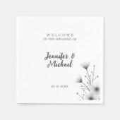 Minimalistische moderne kalligrafie bruiloft welko servet (Voorkant)